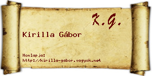 Kirilla Gábor névjegykártya