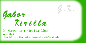 gabor kirilla business card